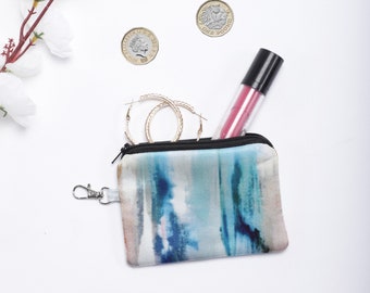 Handmade Silk Pouch/ Coin Purse with keychain hook /Coin purse lobster claw, Purse  Hand painted, Hand made, Accessories, Gift For Her