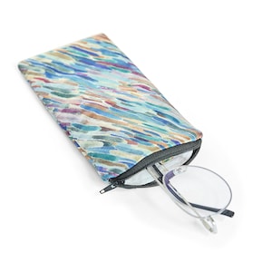 Estuche para gafas 100 % seda, estuche para gafas hecho a mano, estuche para gafas de sol con cremallera, suave, acolchado, diseño pintado a mano, regalo para ella, relleno de medias