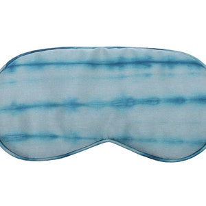 100% pure mulberry silk sleep mask/ eye mask/eye cover/super soft, hypoallergenic, blue, handmade, unique tie and dye design, night mask image 5