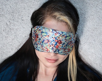 100% pure mulberry silk sleep mask/ eye mask/eye cover/super soft, hypoallergenic, handmade, unique hand painted design, night mask