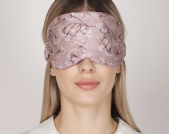 Masque de sommeil 100% pure soie de mûrier/ masque pour les yeux/couverture pour les yeux/super doux, hypoallergénique, fait à la main, design peint à la main unique, masque de nuit