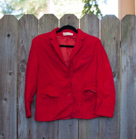 1970s Vintage Pendleton Red Wool Pendleton Jacket