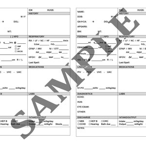 NICU Report Sheet - 2 Patients (Version 1) DOWNLOAD
