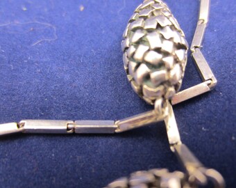 Sterling Pine Cone Necklace 51 Inches Long