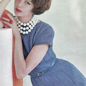 Vintage Vogue Dress Knitting Pattern PDF