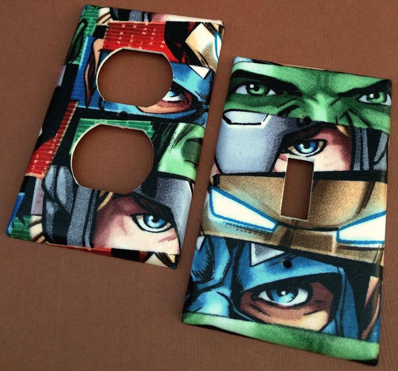 Avengers Assemble Light Switch Covers Outlet Covers Etsy Ireland