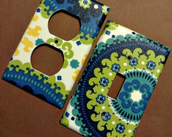 Blue Mandala  Light Switch Covers Outlet Covers