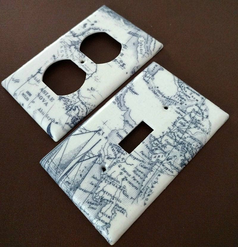 Abstract Realism Sunset Boat Lake Mountains Outlet Cover – 2-Gang GFCI Switch Plate For Bedroom Kitchen Decor