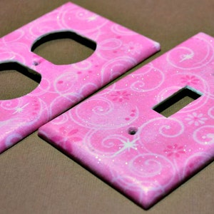 Princess Pink Sparkles   Light Switch Covers Outlet Covers