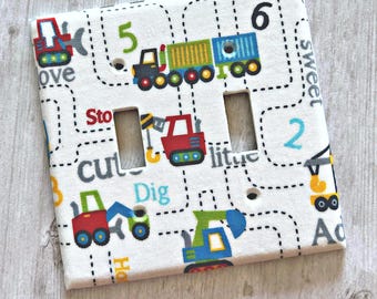Construction Trucks Roadway  Light Switch Covers Outlet Covers