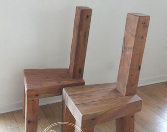 Silla de comedor de madera recuperada, muebles rústicos modernos