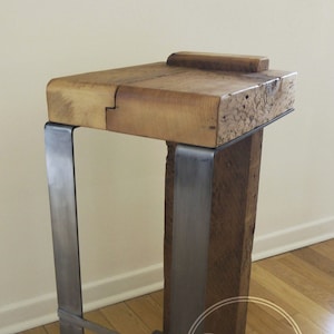 Bar Stool Wooden. Rustic Bar Stool. Kitchen Bar Stools. Reclaimed Wood. Metal Bar Stool. Industrial Bar Stool. Handmade.  Bar Chair Wood.