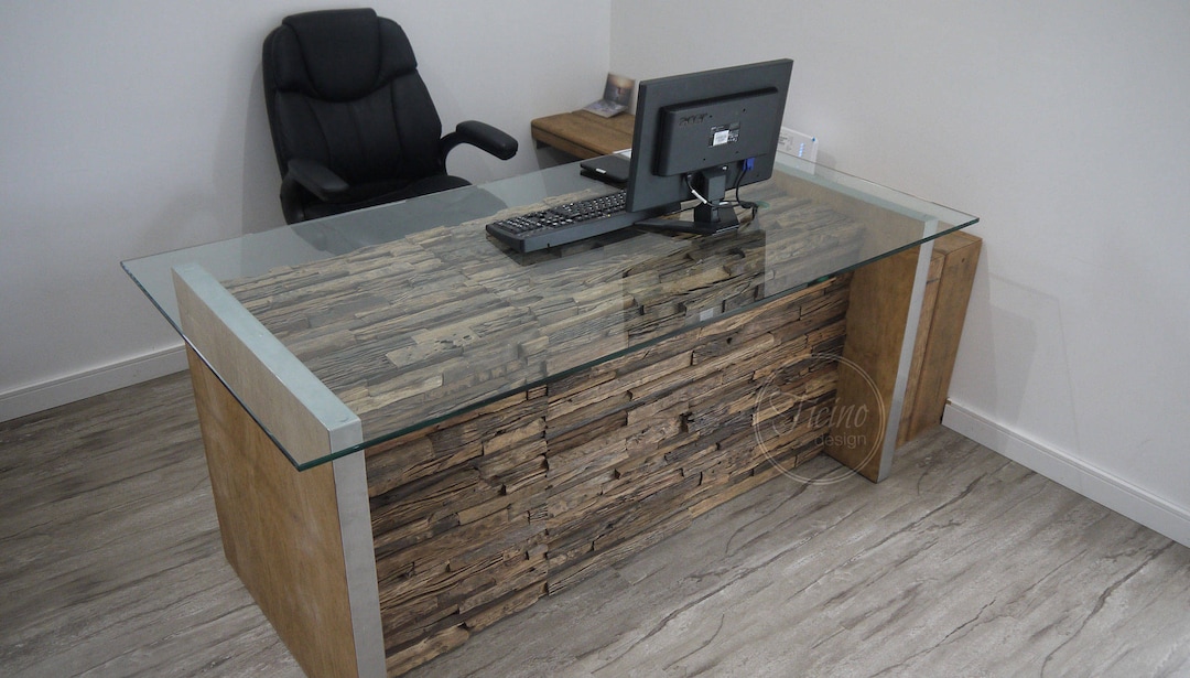 Rustic Computer Desk Modern Computer Desk Glass Computer Desk Interior Design Office Furniture Reclaimed Wood Office Desk. Etsy
