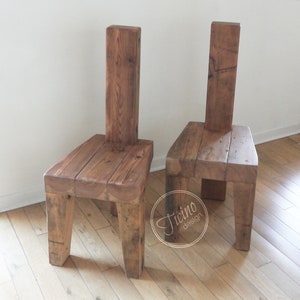 Chaise de salle à manger en bois de récupération. Chaise rustique. Chaise de salle à manger faite main. Meubles rustiques. Meubles en bois de grange. Meubles de salle à manger. Chaise en bois image 4