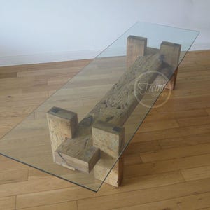 Reclaimed Barn Wood Coffee Table with Glass Top. Modern Rustic Cocktail Table