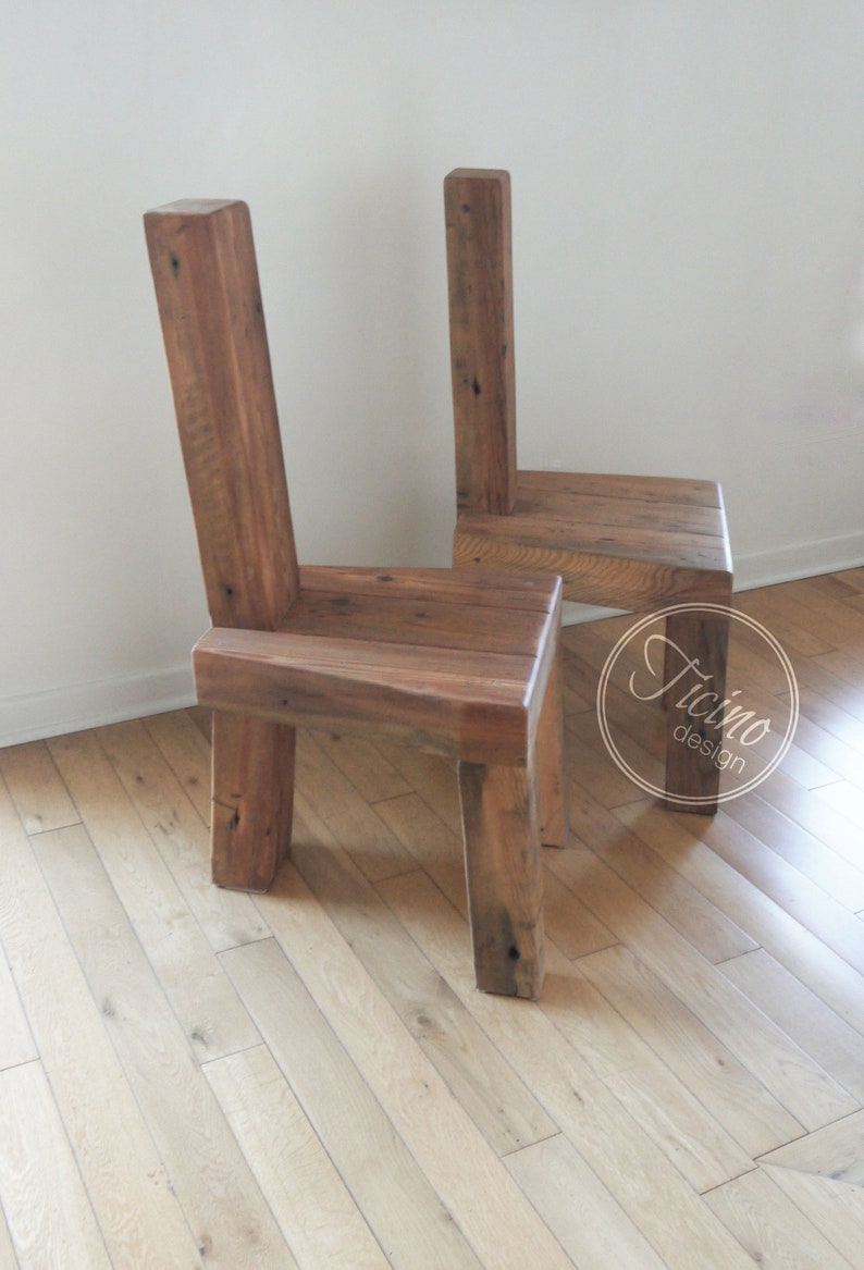 Chaise de salle à manger en bois de récupération. Chaise rustique. Chaise de salle à manger faite main. Meubles rustiques. Meubles en bois de grange. Meubles de salle à manger. Chaise en bois image 3