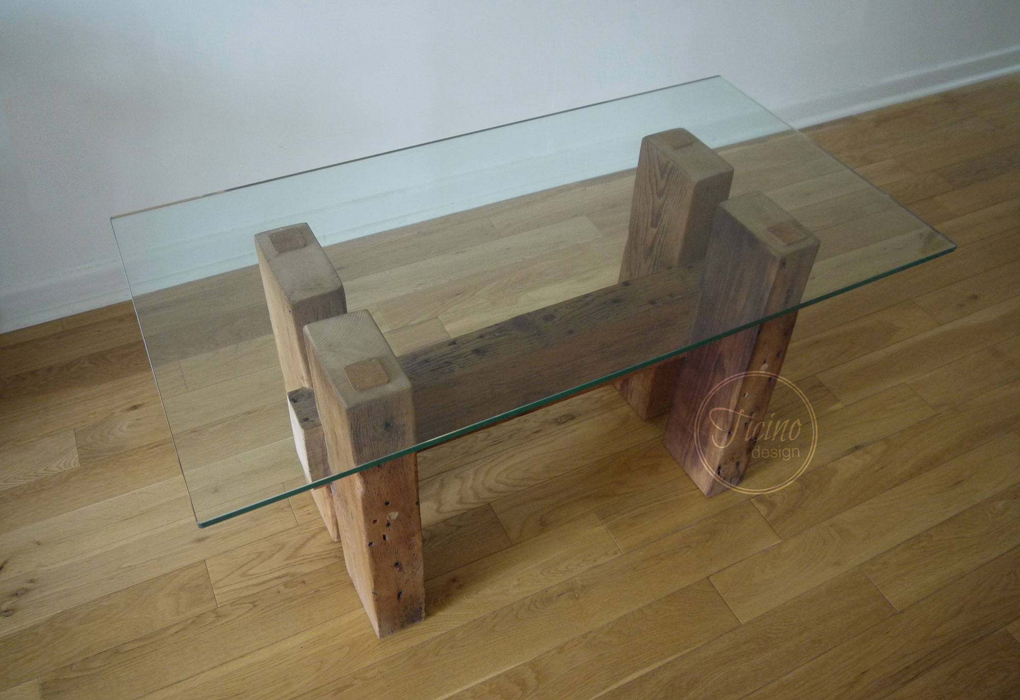 Barn Wood End Table. Rustic Side Table. Reclaimed Wood Table. Glass Top