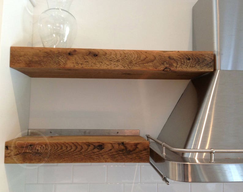 Reclaimed Wood Shelf. Floating Shelf. Modern Rustic Shelf. Etsy