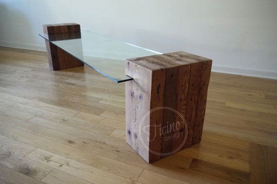 Wood base coffee table glass top deals
