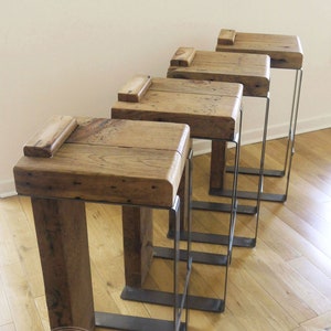 Taburete de bar de madera. Taburete rústico de bar. Taburetes | Etsy