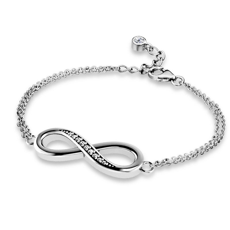 FashionJunkie4Life 925 Sterling Silver Infinity Heart Bracelet – Adjustable 7-8", Lobster Clasp
