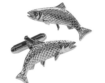 925 Silver Fly Fishing Cufflinks - Novelty Cufflinks for Fishing Enthusiasts. Ref: AEC003