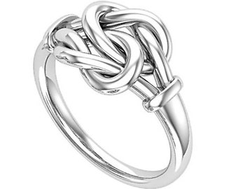 Knot Ring, Ideal Promise Ring with a Double Love Knot made in 925 Silver. Ref AER013