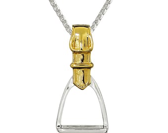 Stirrup Pendant Necklace Perfectly Sculpted in 925 Silver, from our Equestrian Jewellery Collection, fastens at 16" and 18". Ref AEP036