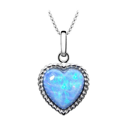 Opal Pendant Necklace 925 Silver With Vibrant Cultured Blue - Etsy UK