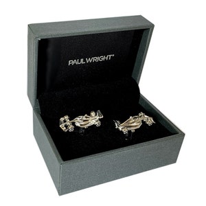 Formula 1 Racing Car, 925 Silver Cufflinks for Motor Sport and Formula One Enthusiasts, Latest F1 Version with Halo Cockpit. Ref: AEC005 image 5