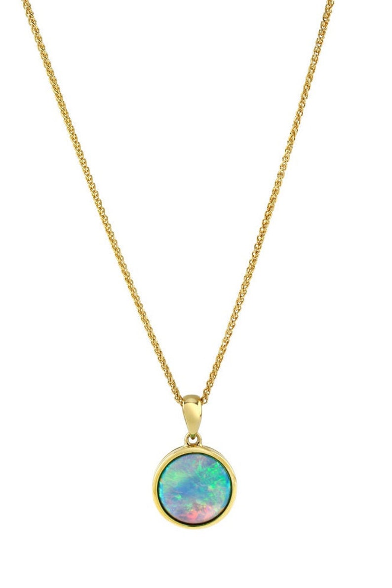 Opal Pendant 9ct Gold Necklace With Vibrant Cultured Opal - Etsy UK