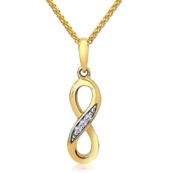 9ct gold infinity best sale necklace