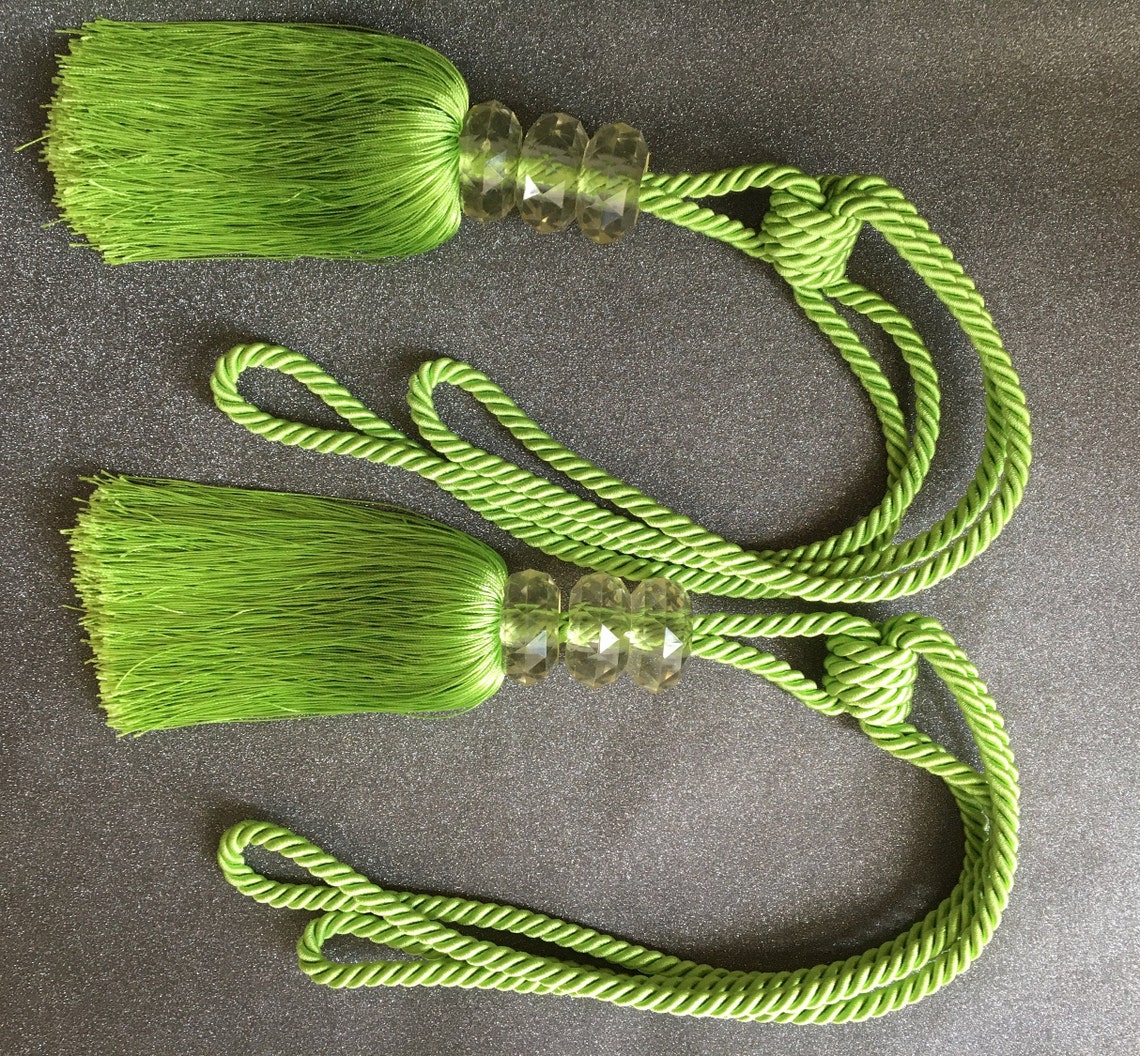 Green Curtain Tie Backs Etsy