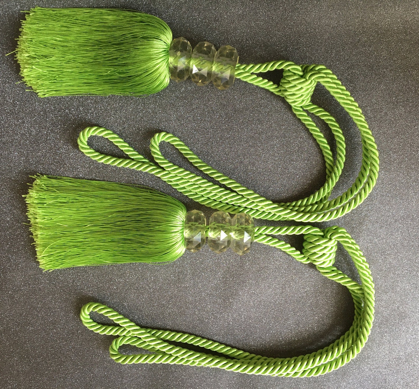Green Curtain Tie Backs Etsy