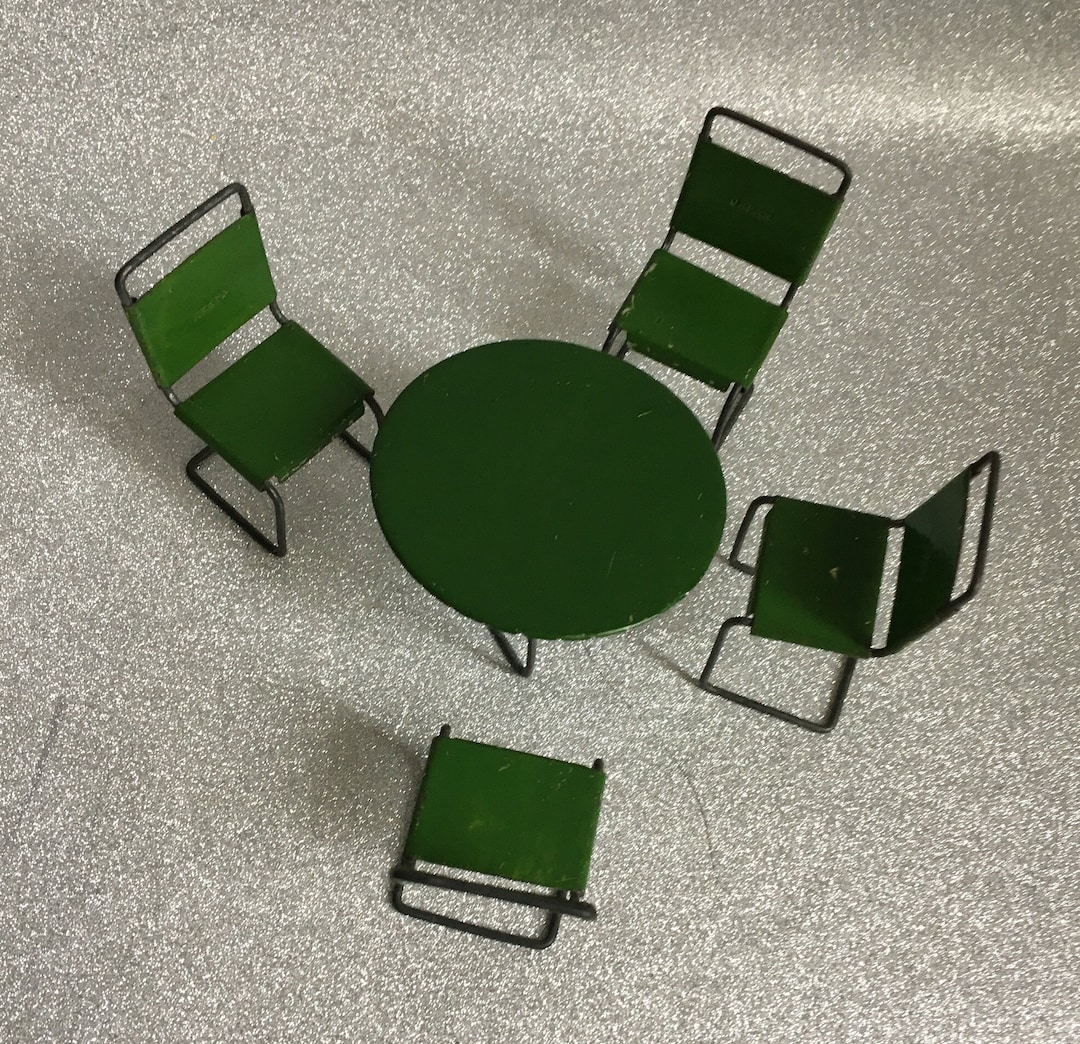 10 Set Tavolo Rotondo + Sedie Per Casa Delle Bambole &ndash; Scala 1:50 &ndash; Plastica Bianca