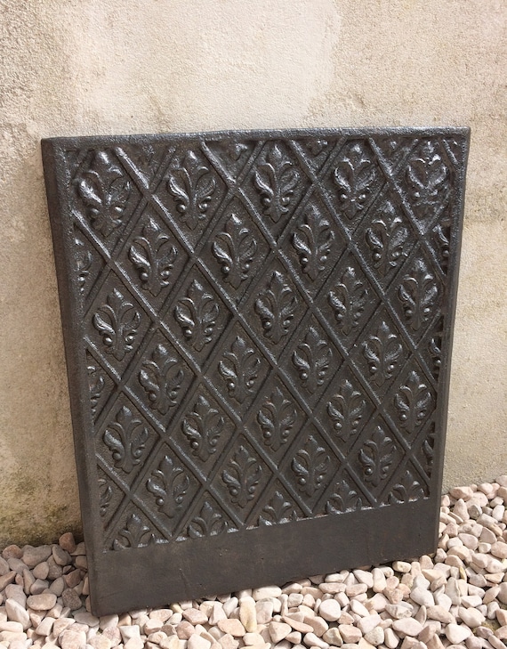 Antique French Cast Iron Fire Back Etsy