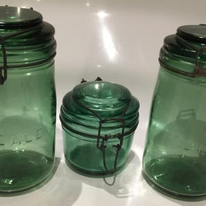 Set Of 3 Glass Kitchen Storage Jars
