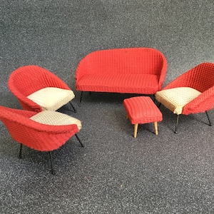 Dolls House Living Room Chairs With Footstool