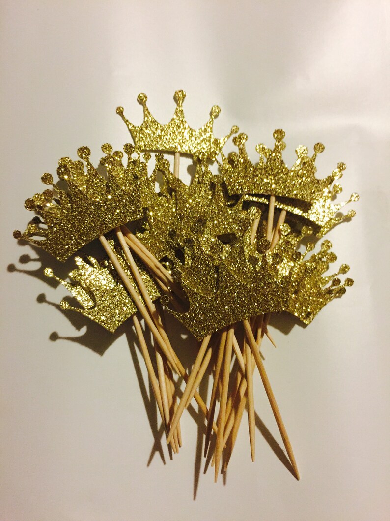 Crown Cupcake Topper King Queen Princess Party Birthday Etsy