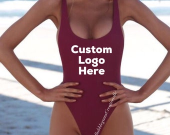 Woman's One Piece Bathing Suit Bridal Birthday Vacation Custom Swimwear Bikini Thong