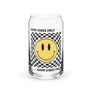 Smiley Face Can-Shaped Glass