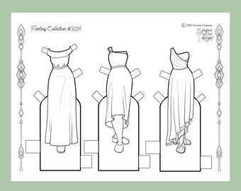 Paper Doll Clothes Printable Coloring Page With Outfits - Etsy