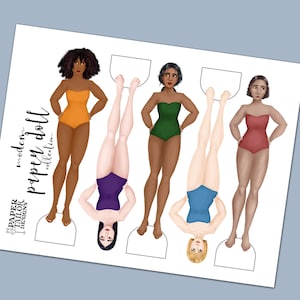 Modern Paper Dolls, version 2 - Full Color Paper Dolls - Digital Download Kids Activity