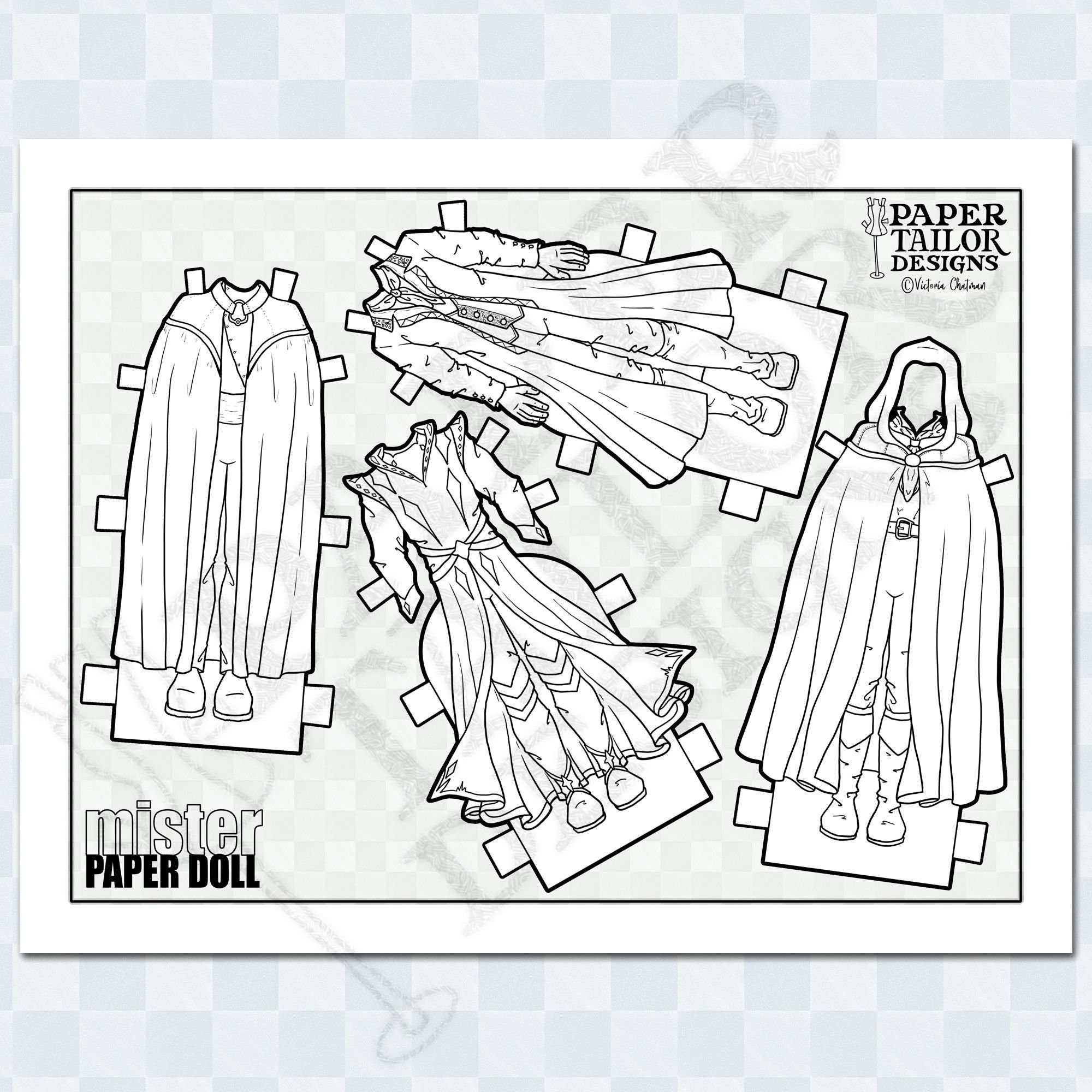 Mister Paper Doll 4 Gentlemen With 16 Outfits Etsy