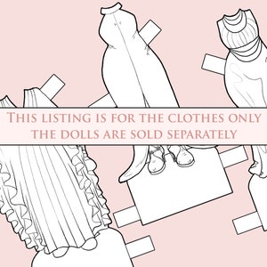 Paper Doll Clothes Printable Coloring Page With Outfits - Etsy