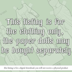 Fantasy Paper Doll Clothes Printable Coloring Page With Outfits Digital ...