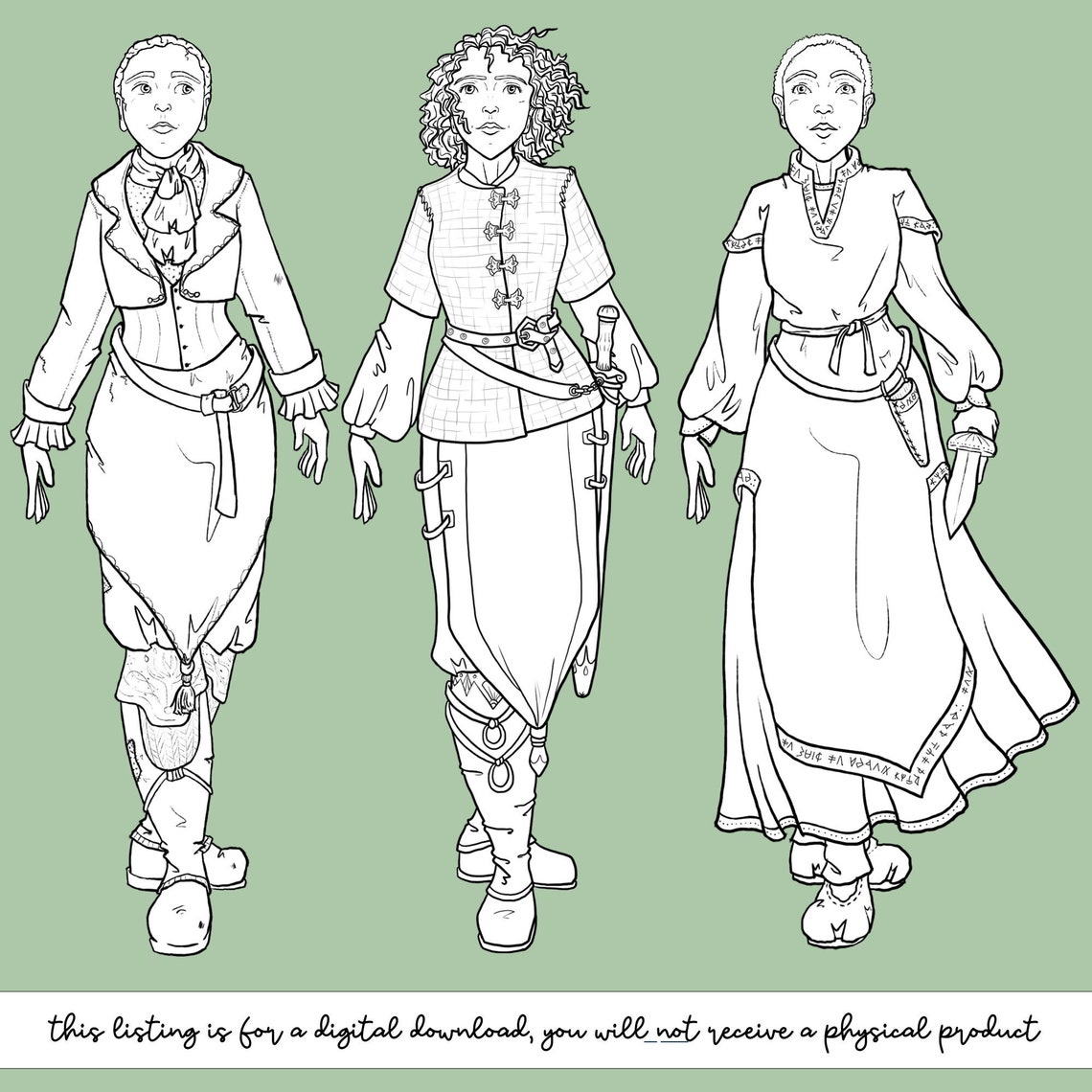 Fantasy Paper Doll Clothes Printable Coloring Page With Outfits Digital ...
