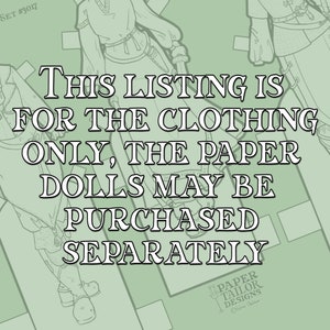 Fantasy Paper Doll Clothes Printable Coloring Page With Outfits Digital ...