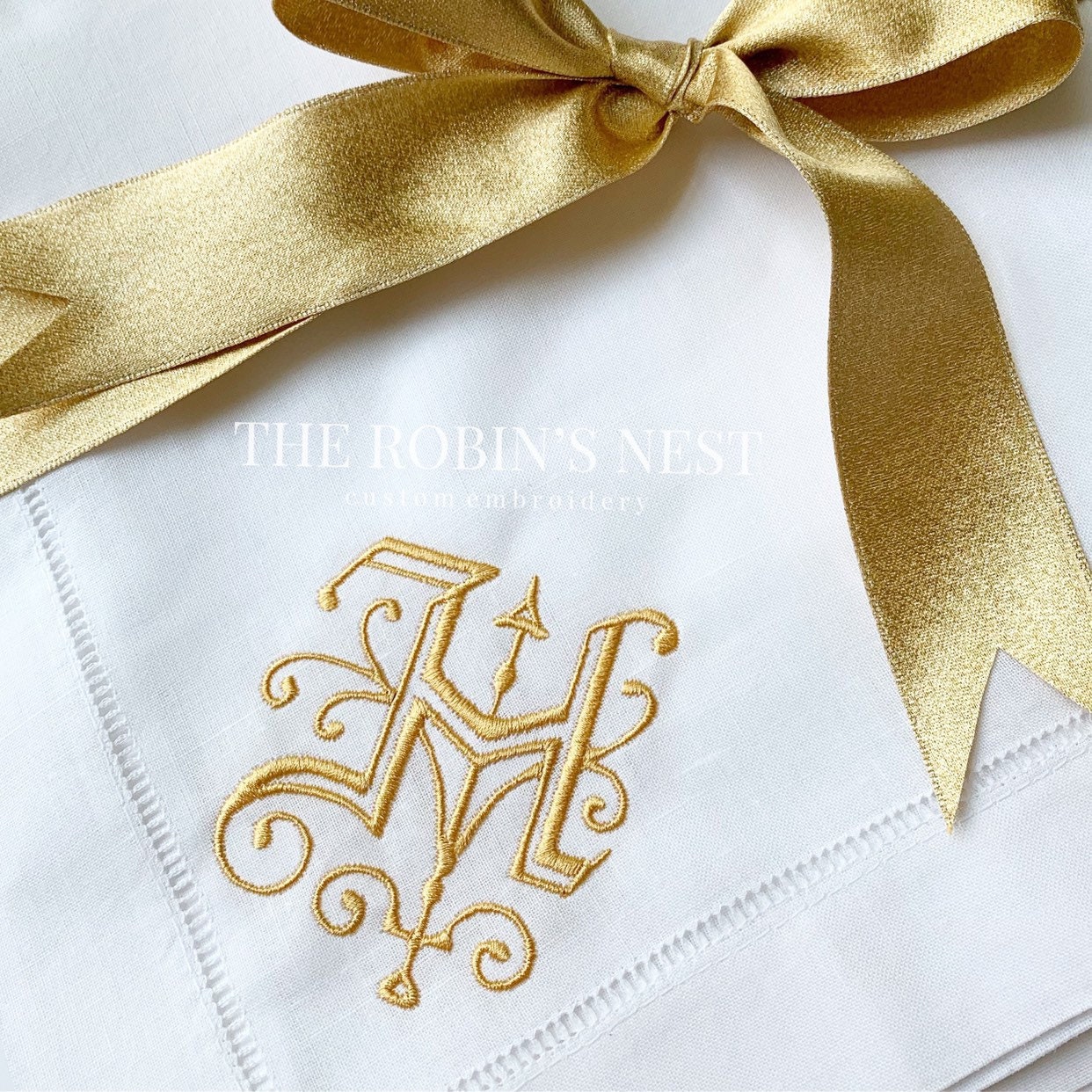 Vintage Linen Elaborate Gold Embroidery Dinner Napkins, Set of 8 - Things  Most Delightful