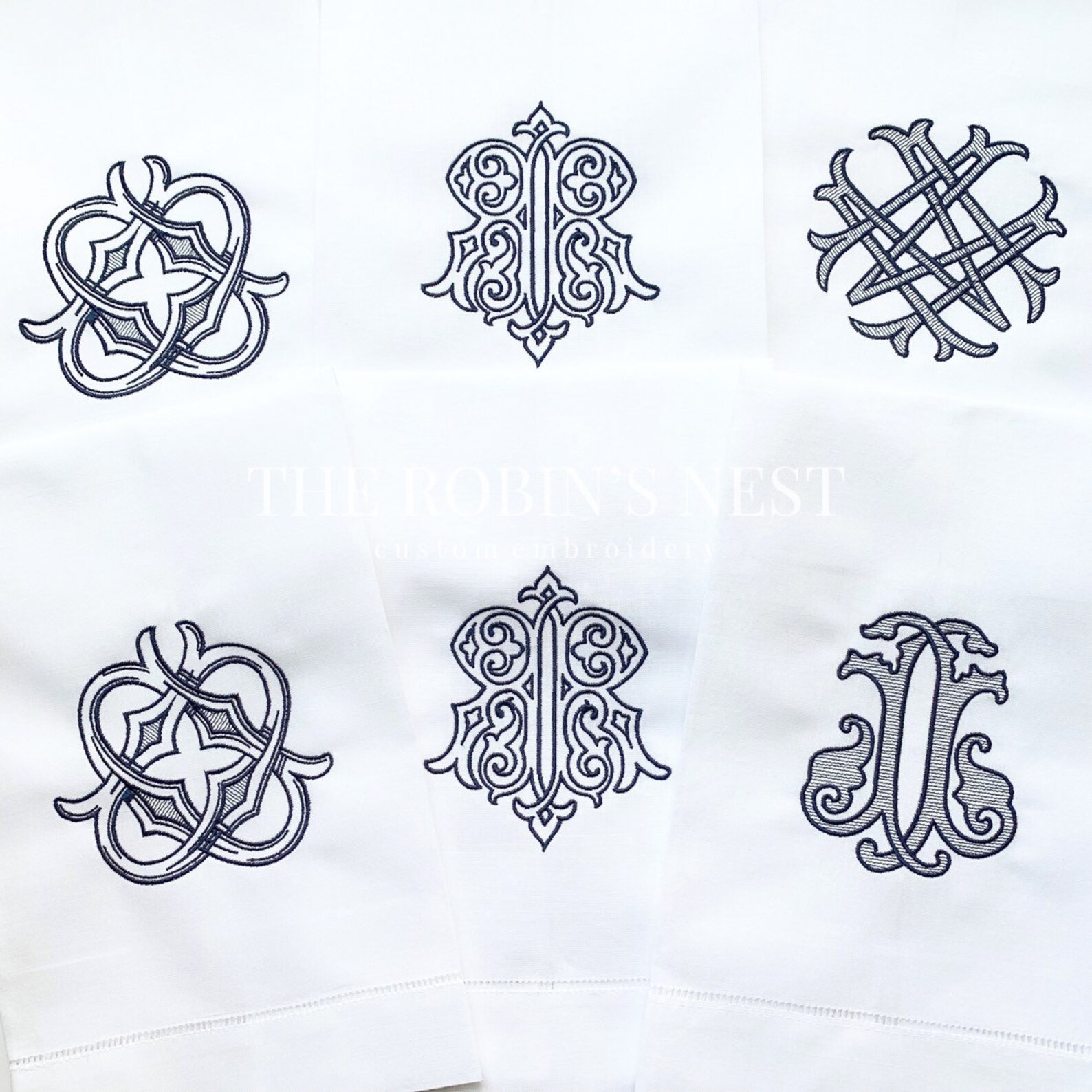 Double Monogram Linen Guest Towel Tea Towel Double Initial - Etsy